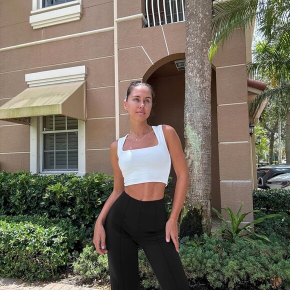 Women Wide Leg Pants High Waist Casual Pants Fall Clothes Outfits - Picture 2 of 6